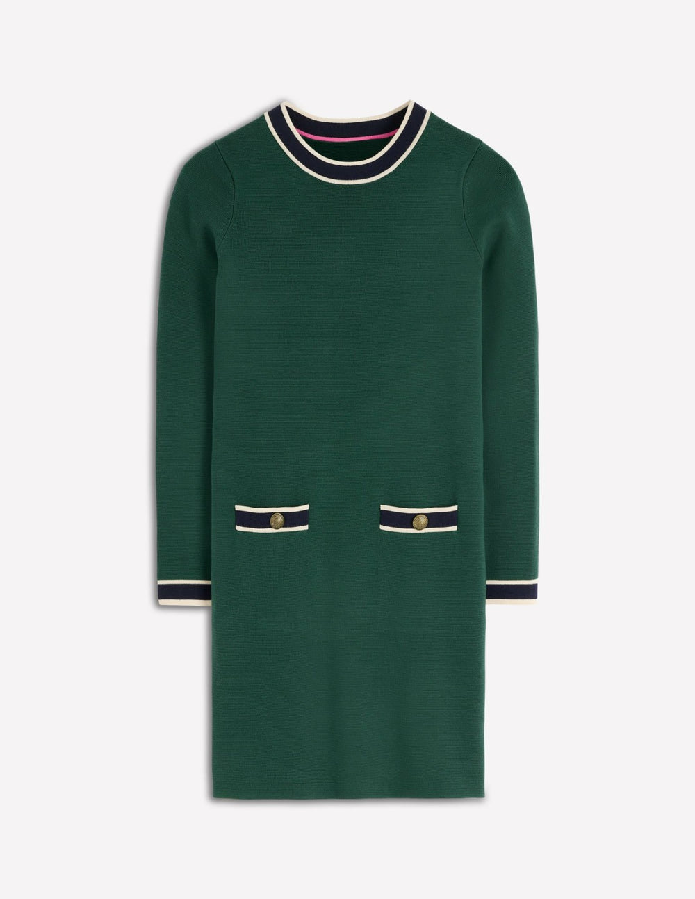 Holly Knitted Shift Dress-Emerald Night / Boden Outlet