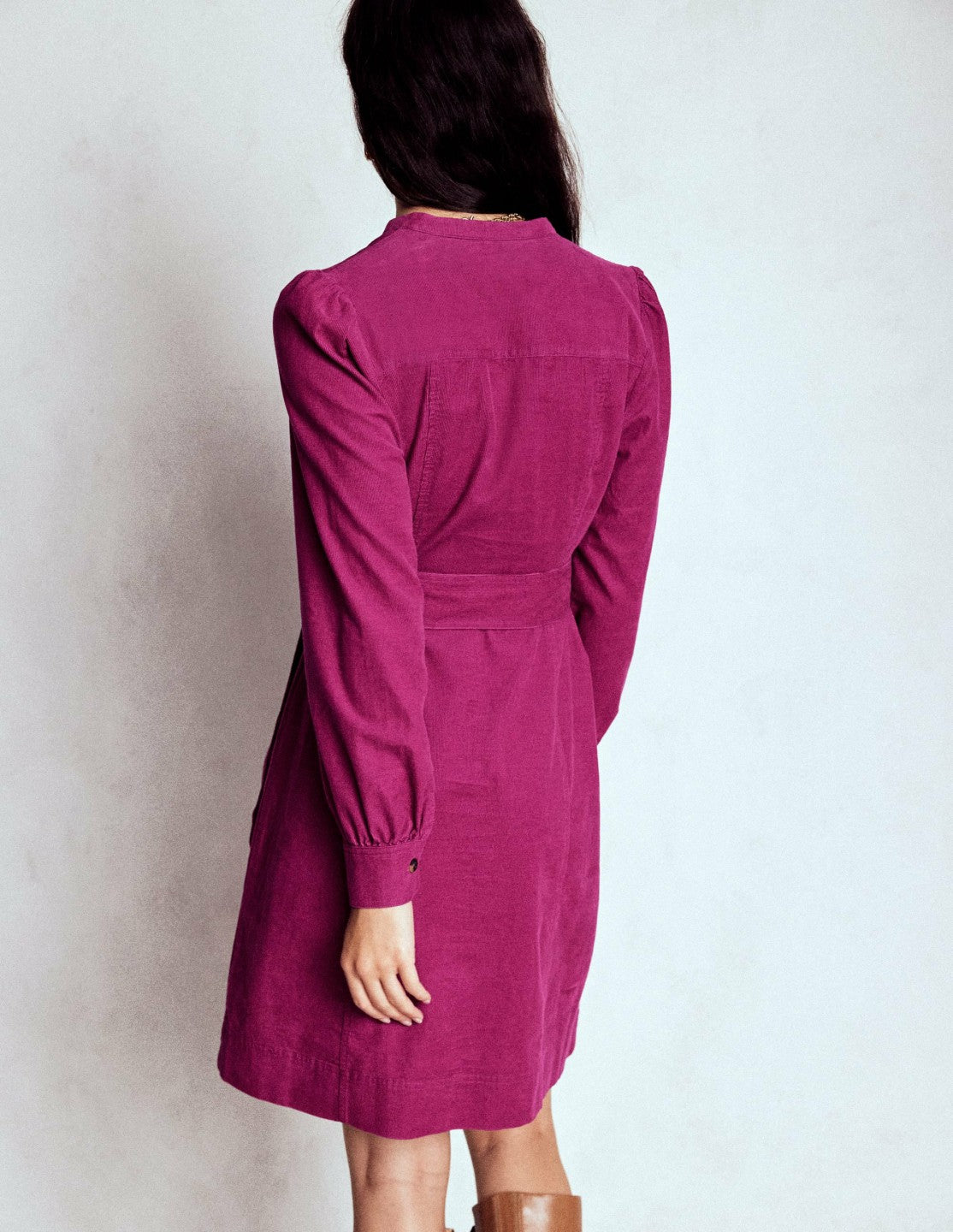 Bre Cord Short Dress-Rich Magenta / Boden On sale
