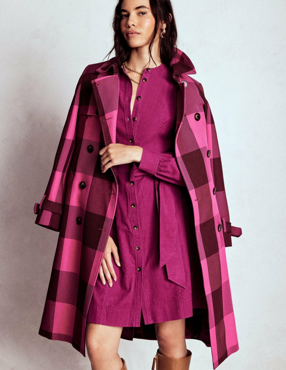 Bre Cord Short Dress-Rich Magenta / Boden On sale