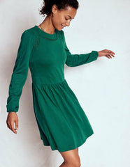 Mila Short Jersey Dress-Emerald Night / Boden