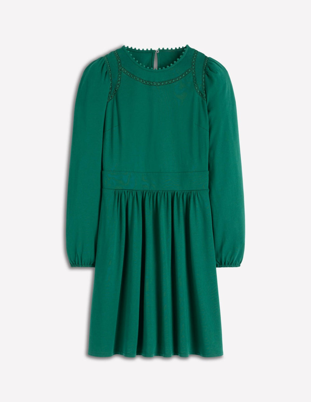 Mila Short Jersey Dress-Emerald Night / Boden