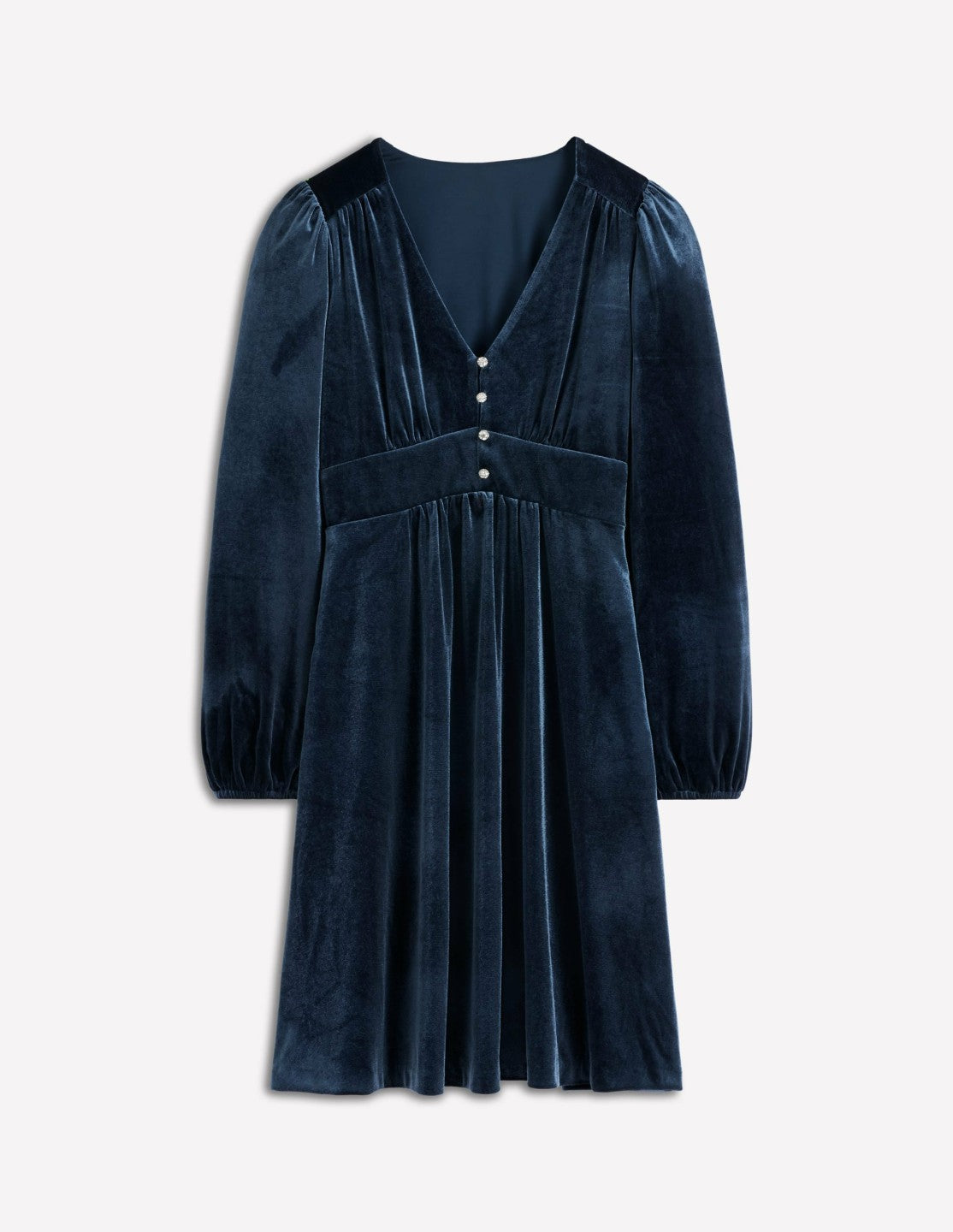 Jocelyn Short Velvet Dress-Midnight Ocean / Boden Outlet