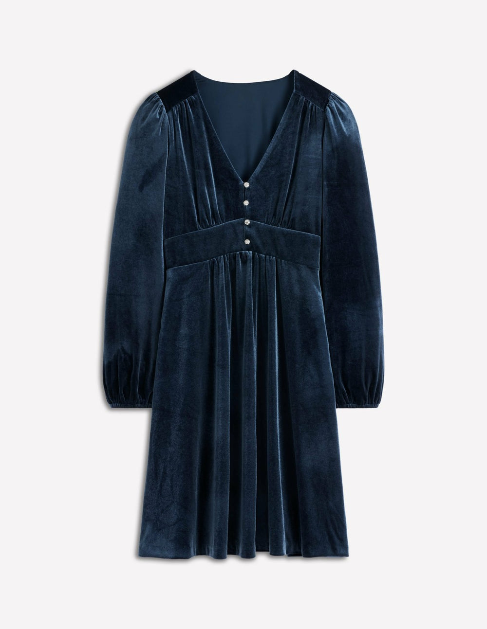 Jocelyn Short Velvet Dress-Midnight Ocean / Boden Outlet