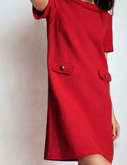Evita Cotton Shift Dress-Poppy Red / Boden Discount