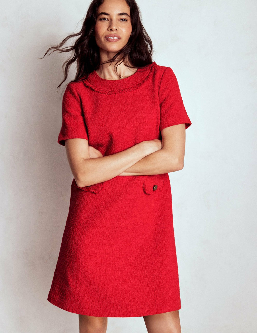Evita Cotton Shift Dress-Poppy Red / Boden Discount
