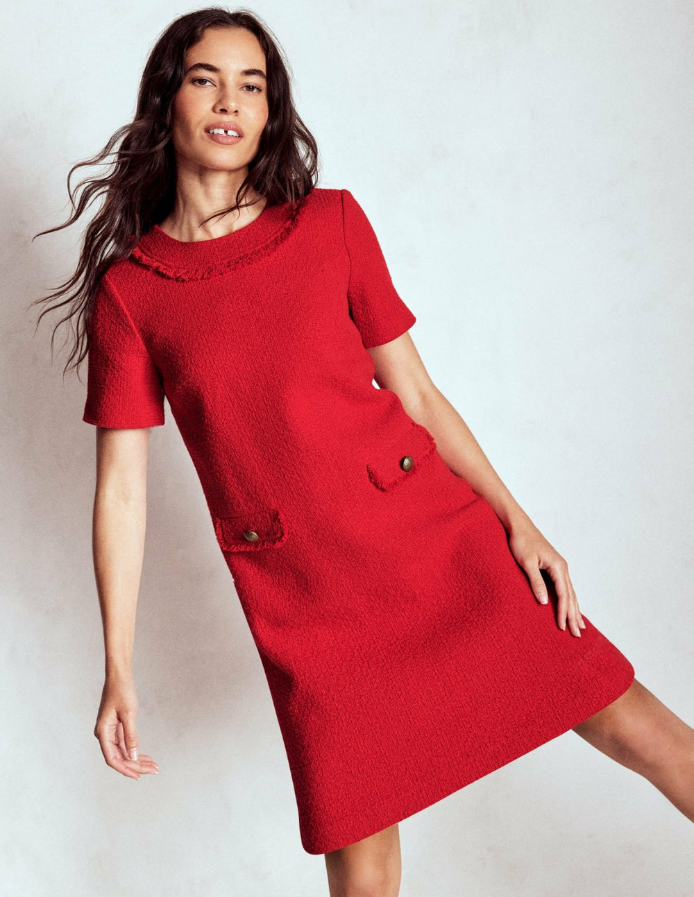 Evita Cotton Shift Dress-Poppy Red / Boden Discount
