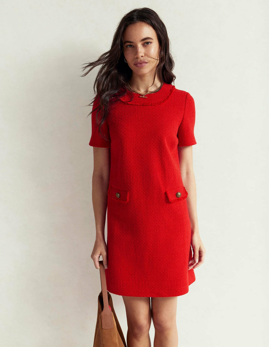 Evita Cotton Shift Dress-Poppy Red / Boden Discount