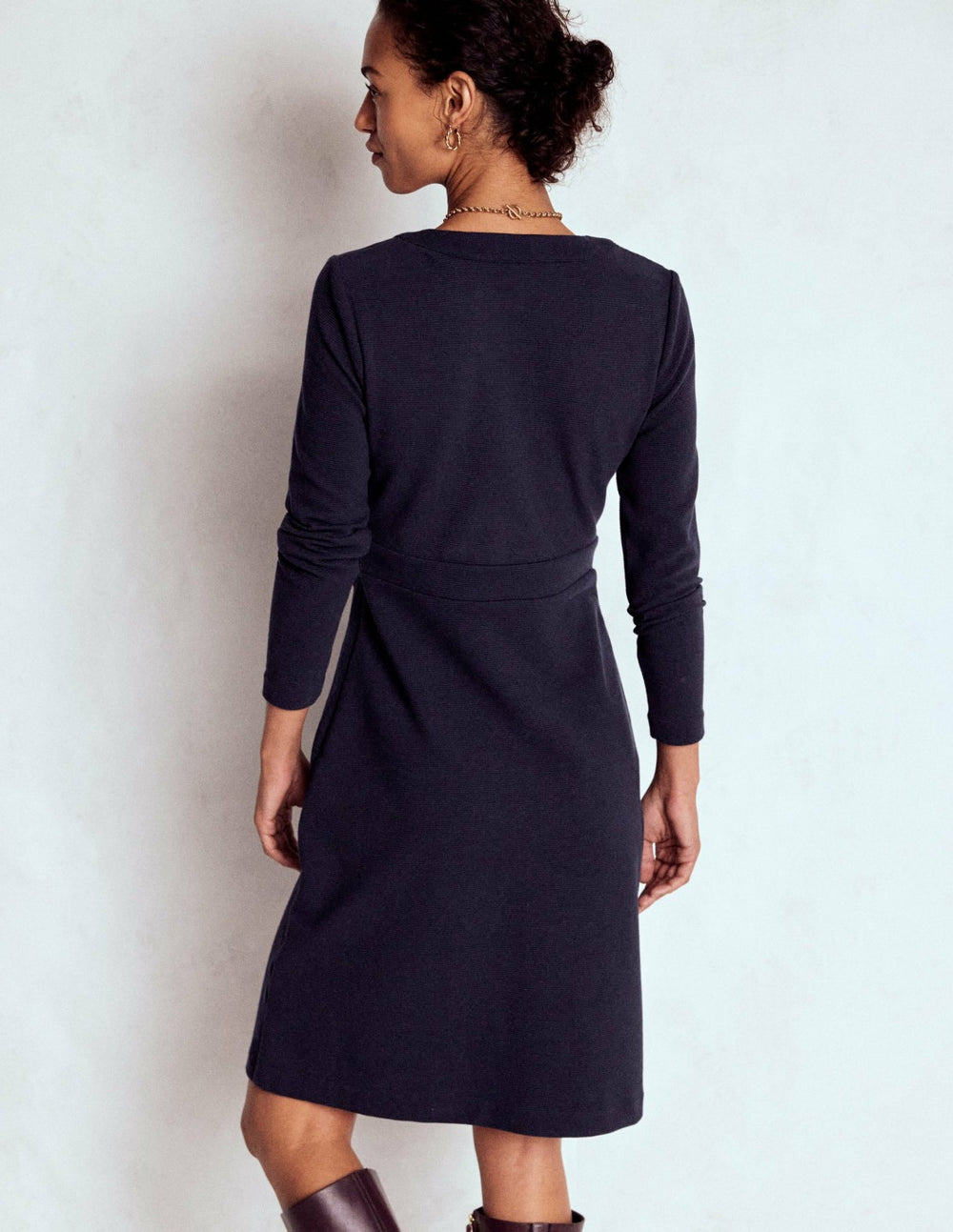 Lavinia Button Shift Dress-Navy / Boden On sale