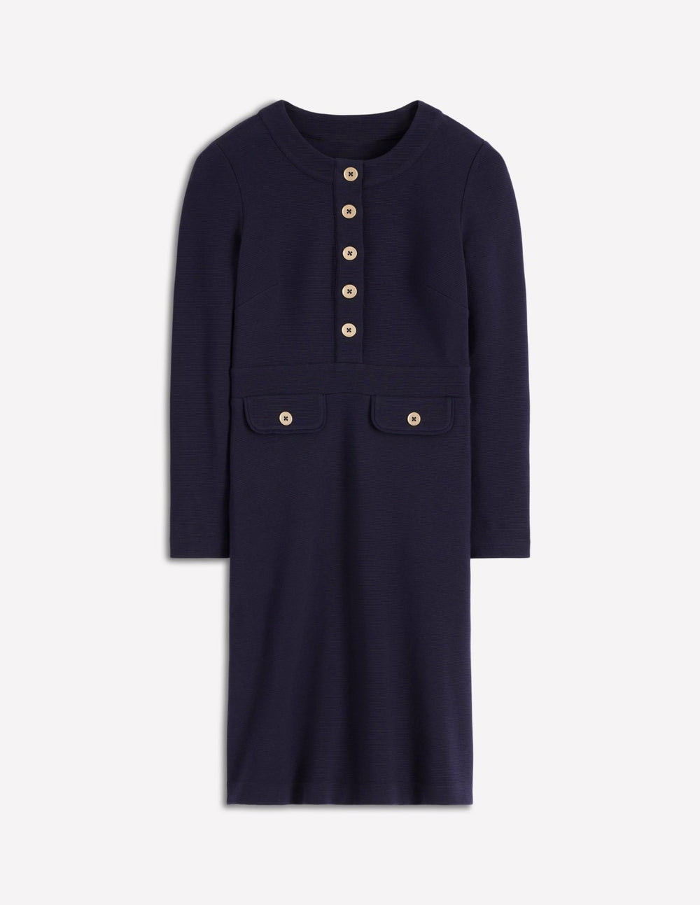 Lavinia Button Shift Dress-Navy / Boden On sale