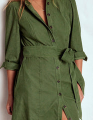 Bre Cord Short Dress-Fern / Boden us