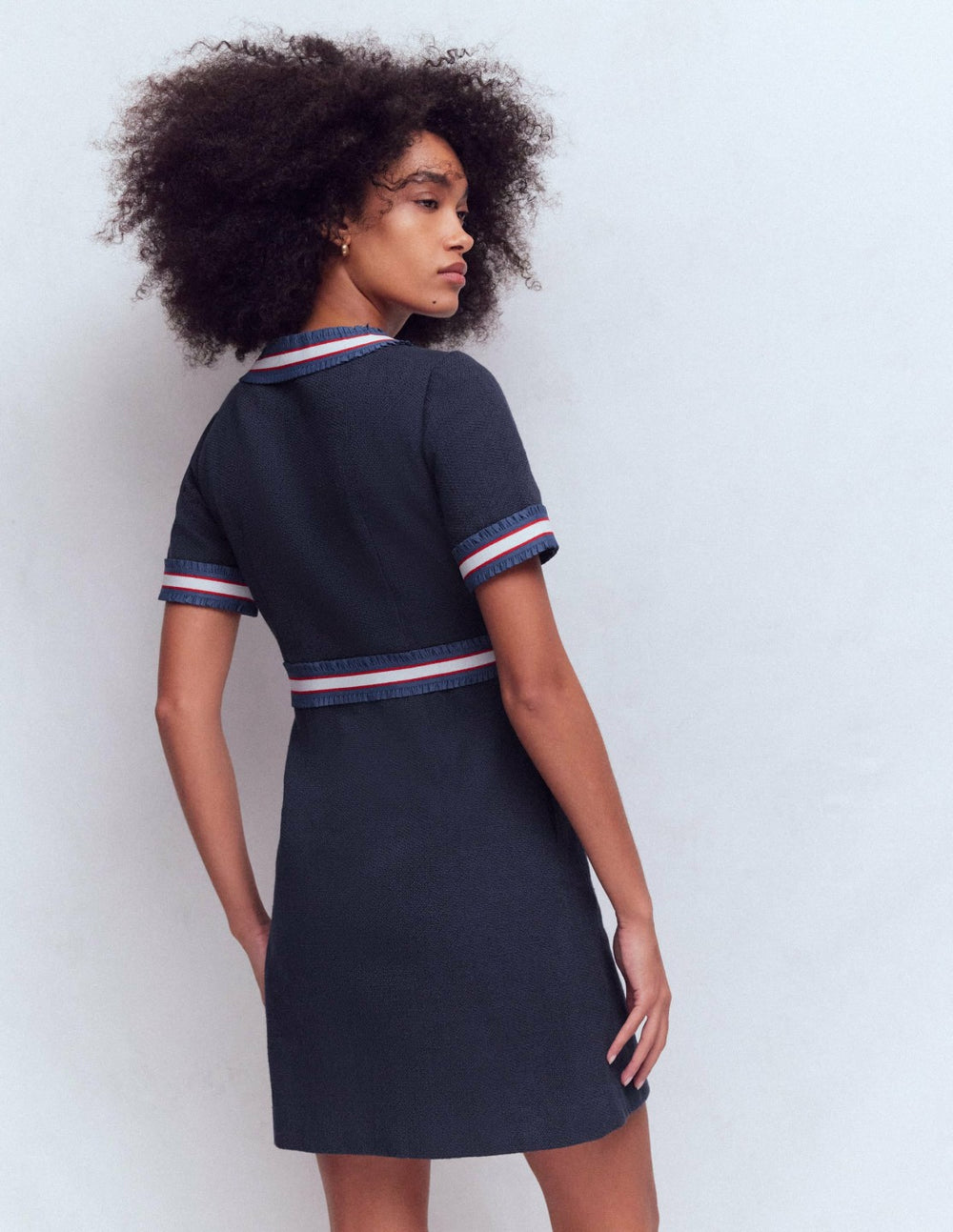 Button Short Dress-Navy / Boden Discount