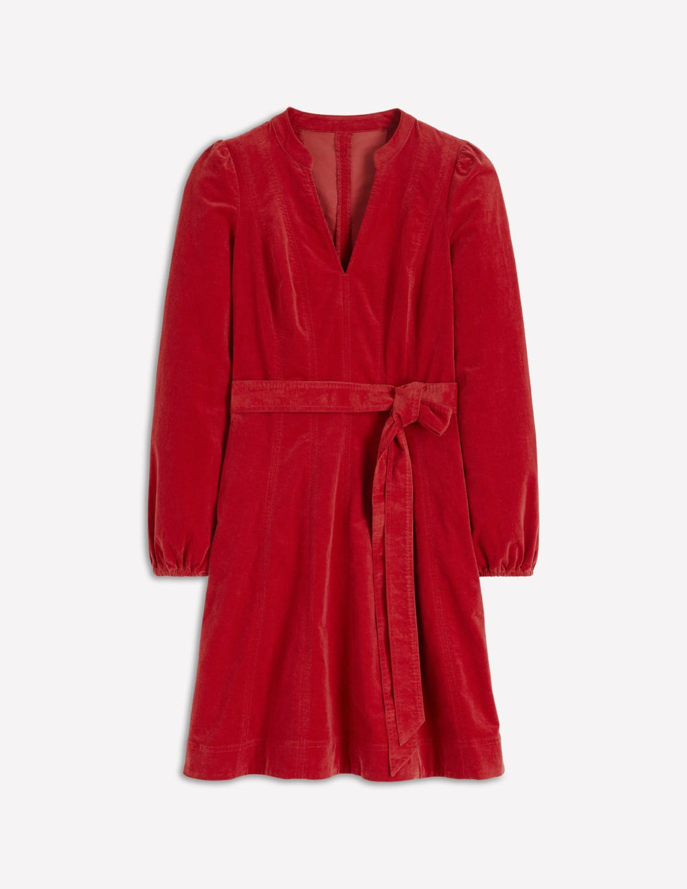 Ros Panelled Cord Short Dress-Crimson Red / Boden On sale
