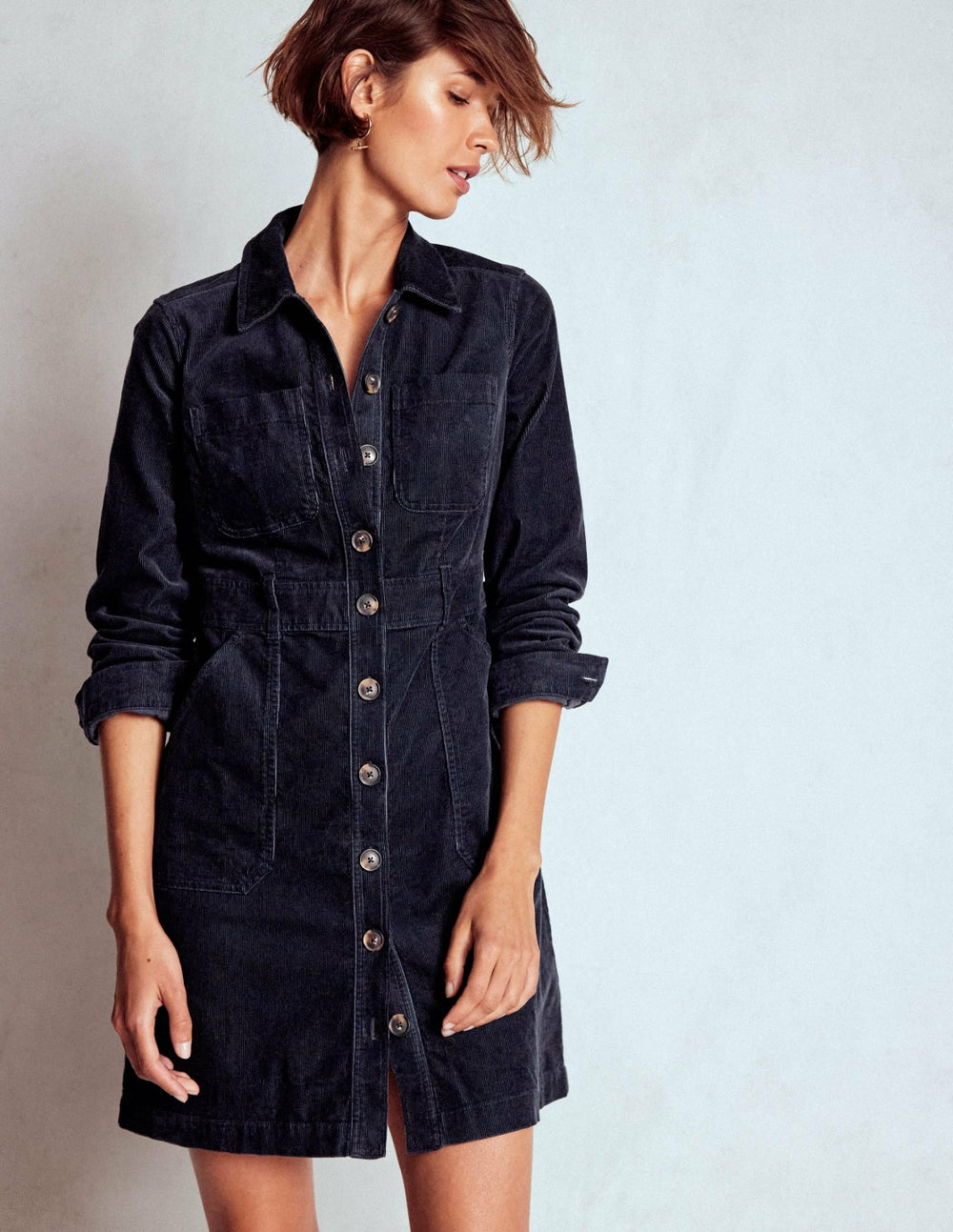 Amanda Cord Short Dress-Navy / Boden us