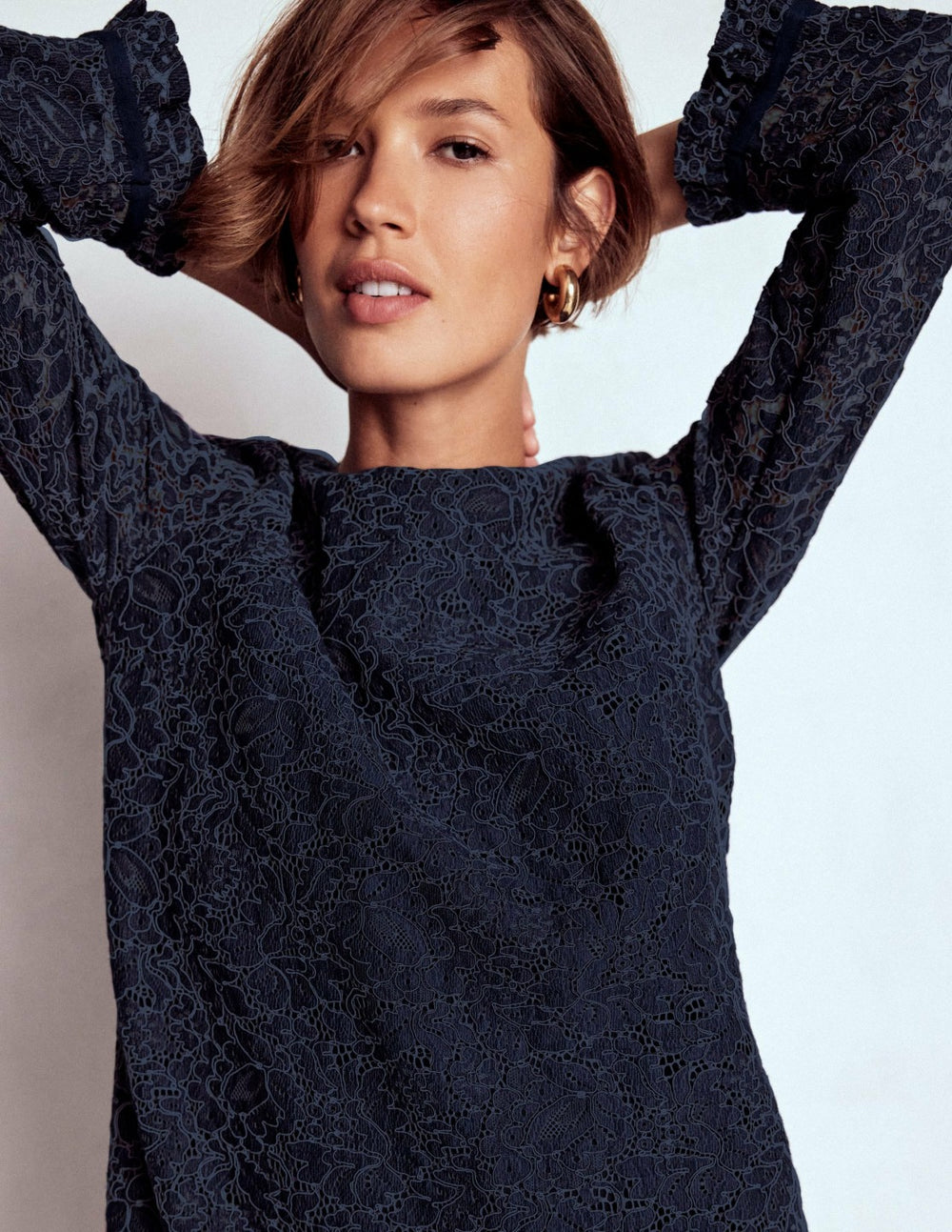 Lace Occasion Mini Dress-Navy / Boden