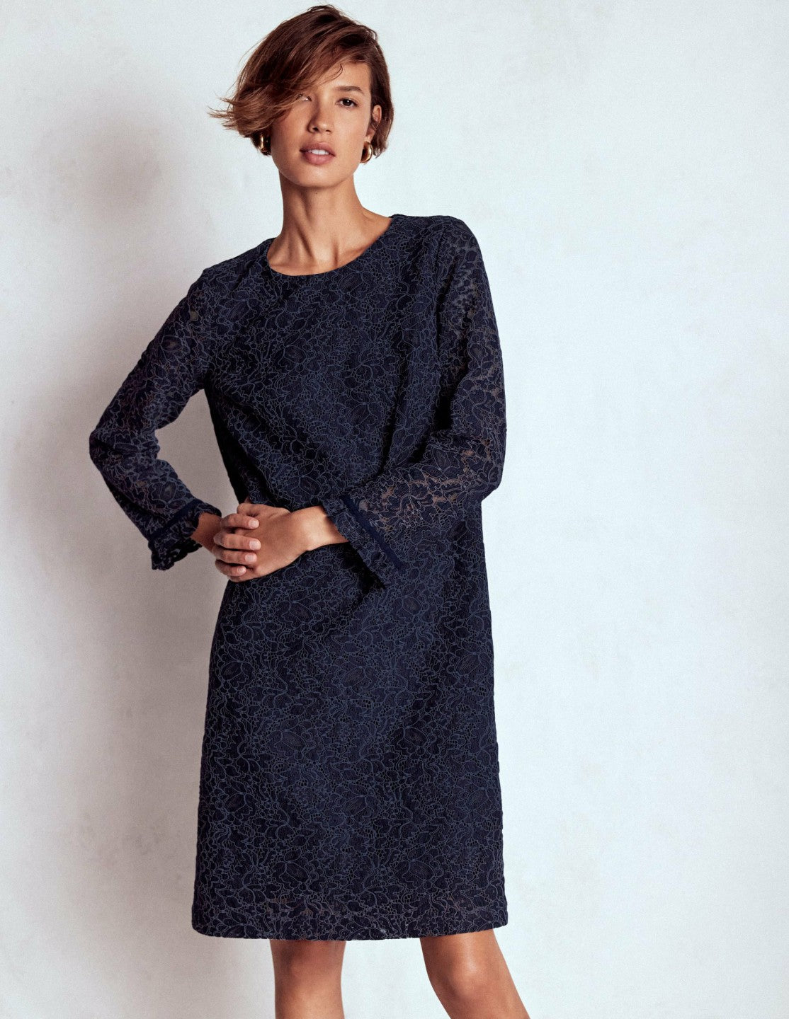 Lace Occasion Mini Dress-Navy / Boden