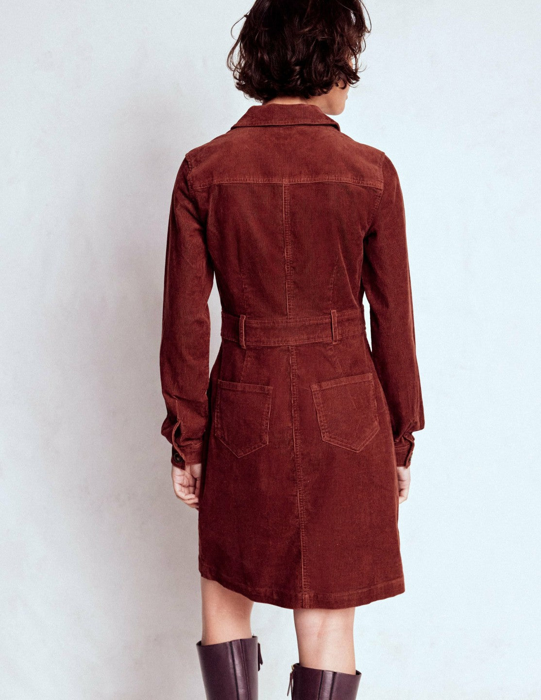 Amanda Cord Short Dress-Chestnut / Boden Online