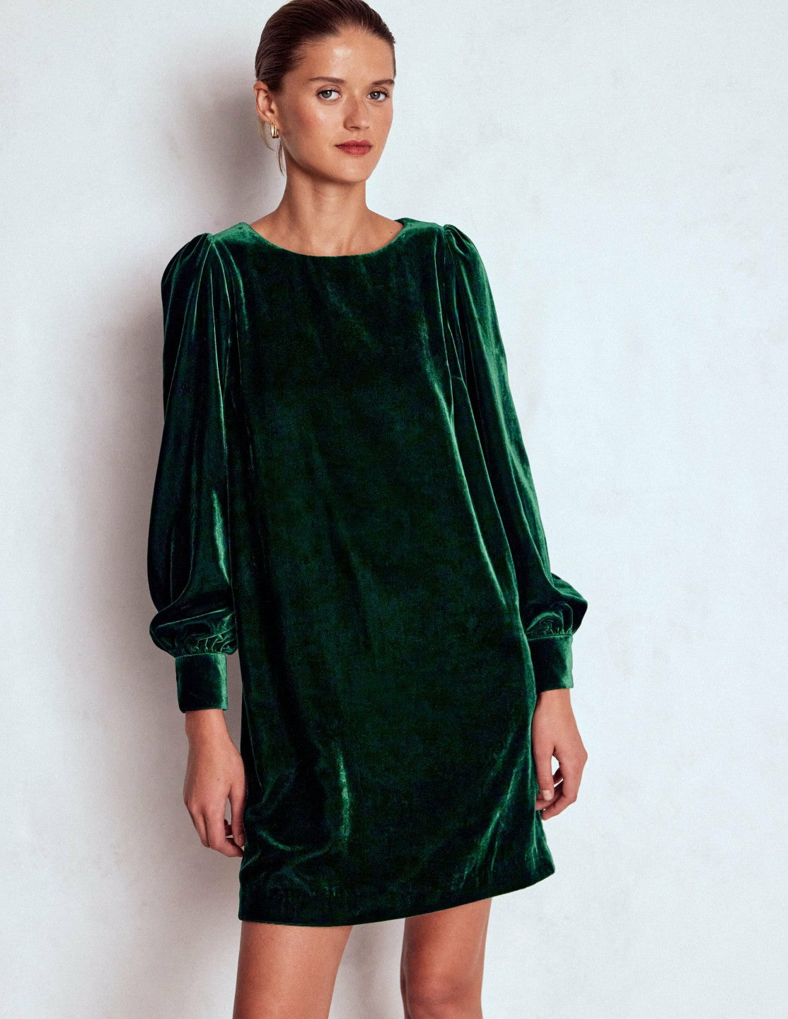 Estella Velvet Shift Dress-Emerald Night / Boden Outlet