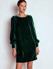 Estella Velvet Shift Dress-Emerald Night / Boden Outlet