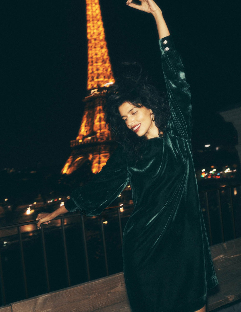 Estella Velvet Shift Dress-Emerald Night / Boden Outlet