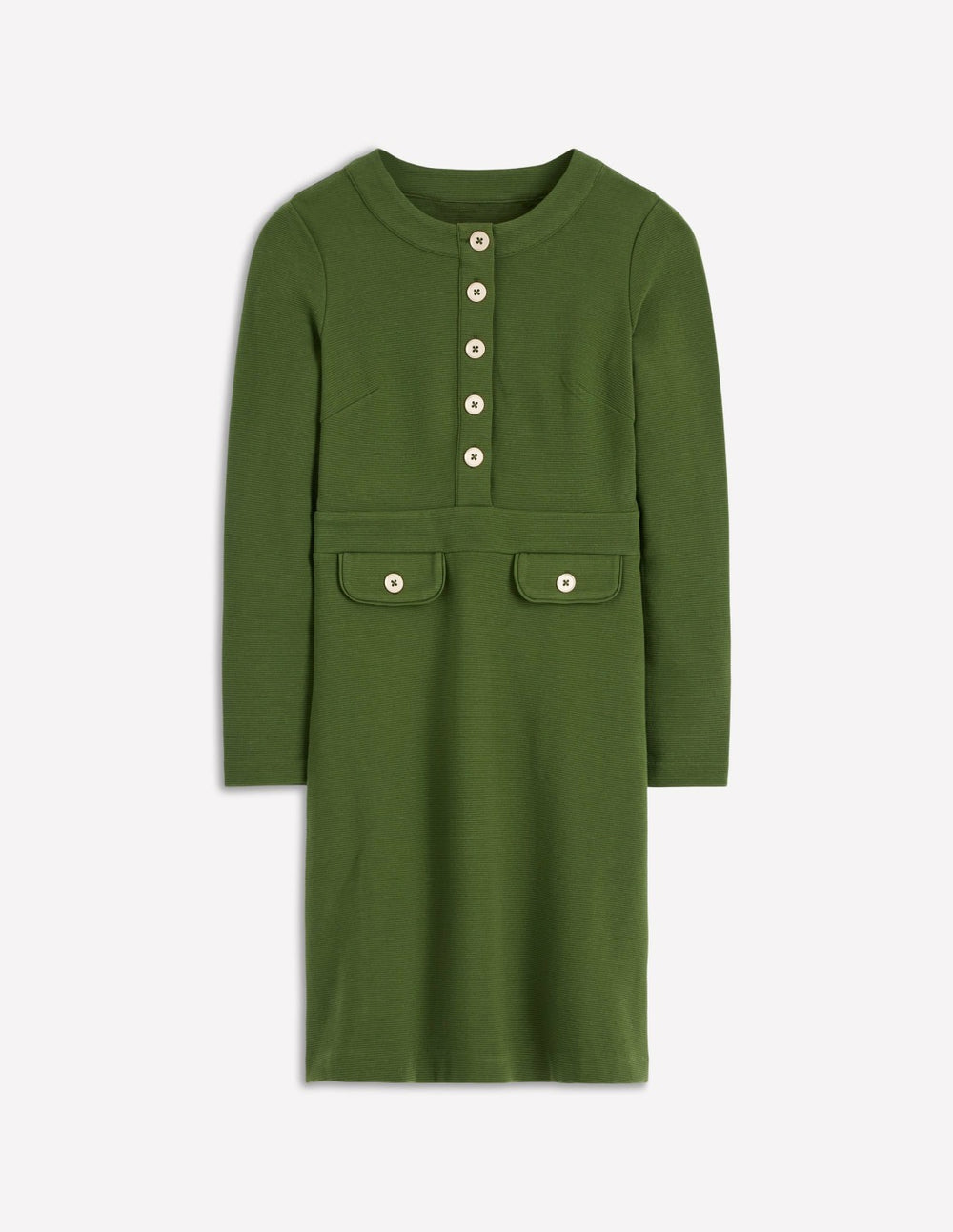 Lavinia Button Shift Dress-Douglas Fir / Boden Discount
