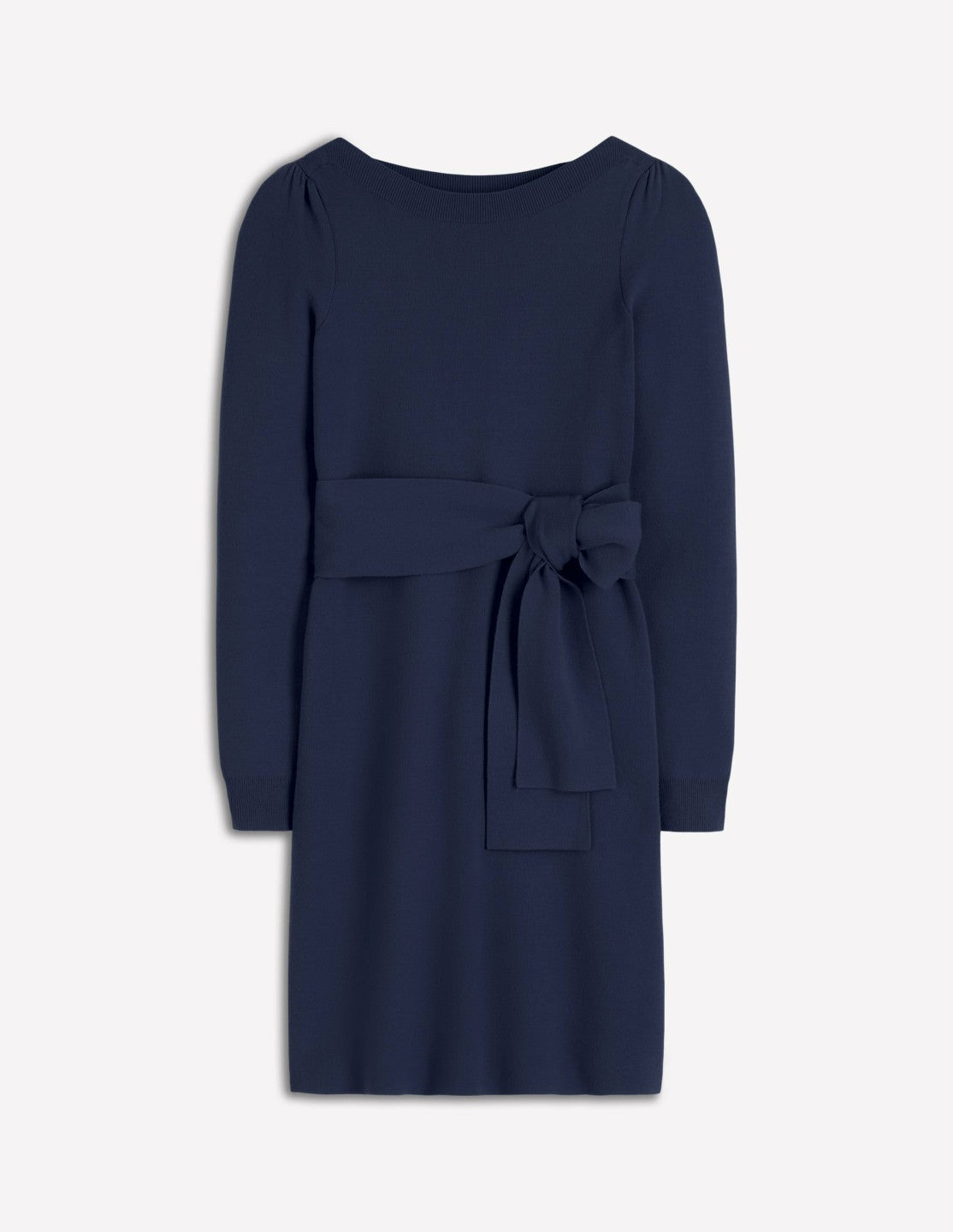 Tiana Tie Front Knitted Dress-Navy / Boden On sale