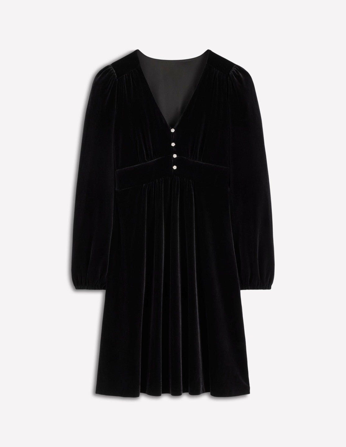 Jocelyn Short Velvet Dress-Black / Boden Online
