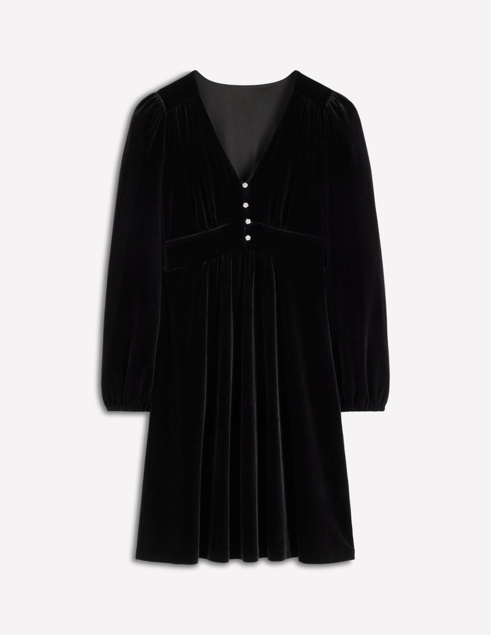 Jocelyn Short Velvet Dress-Black / Boden Online