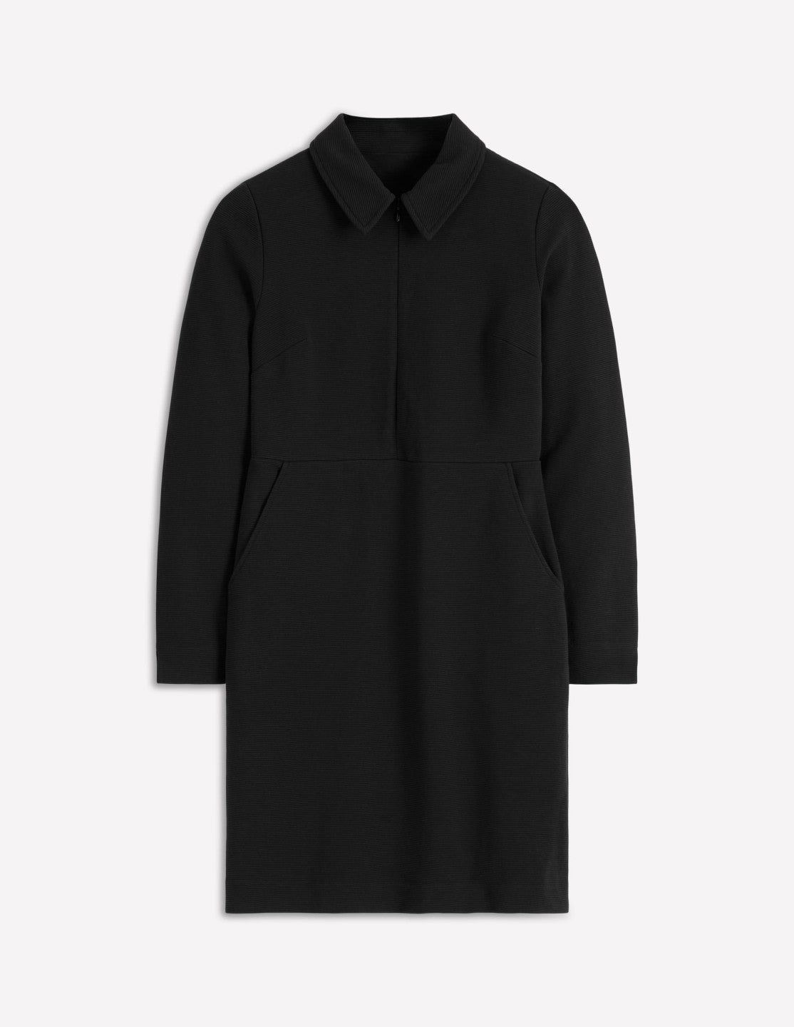 Cam Zip-up Ottoman Dress-Black / Boden On sale