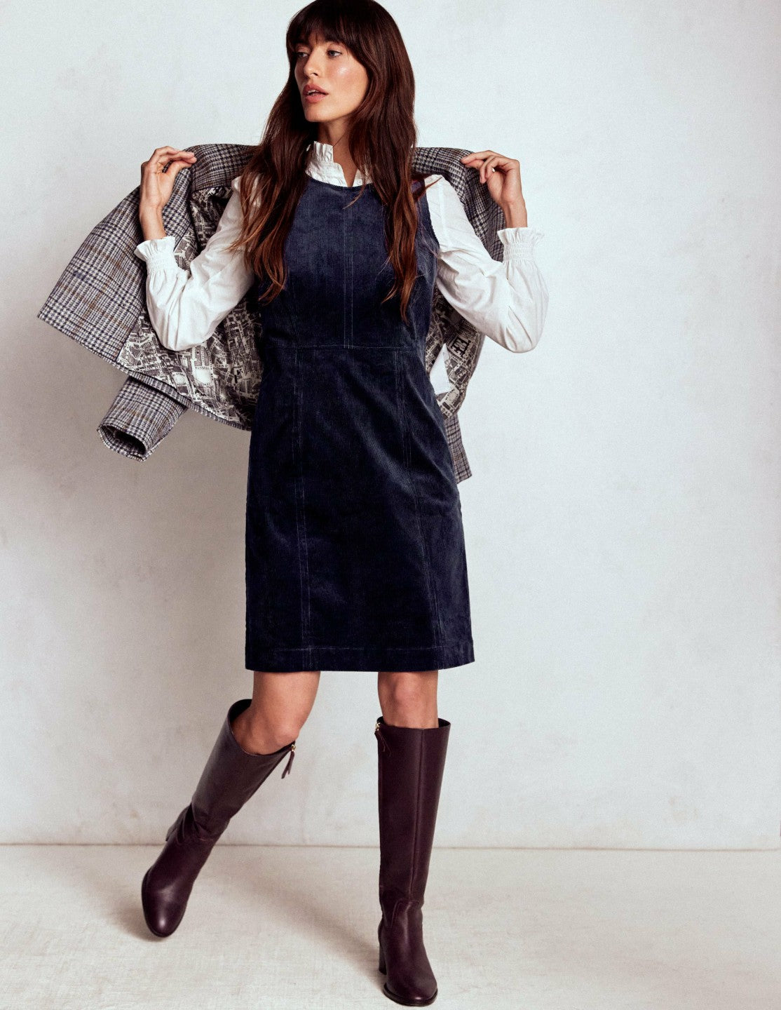 Annie Cord Shift Dress-Navy / Boden us