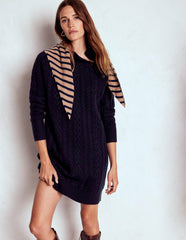 Amara Short Cable Dress-Navy / Boden Sale