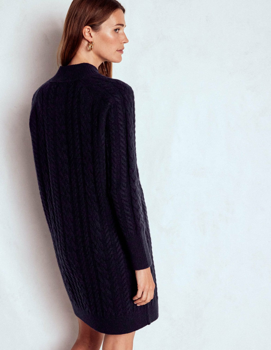 Amara Short Cable Dress-Navy / Boden Sale