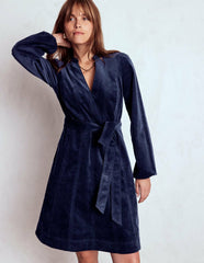 Ros Panelled Cord Short Dress-Navy / Boden Online