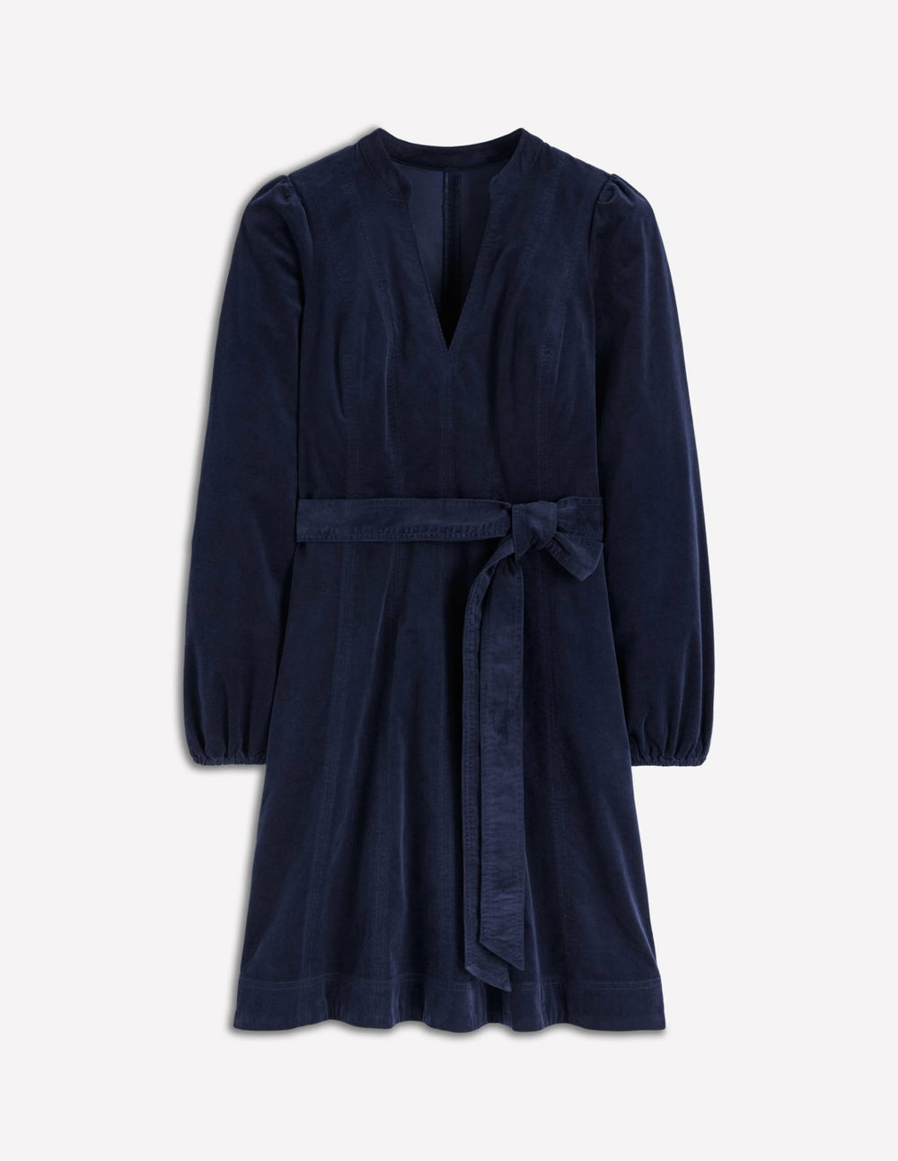Ros Panelled Cord Short Dress-Navy / Boden Online