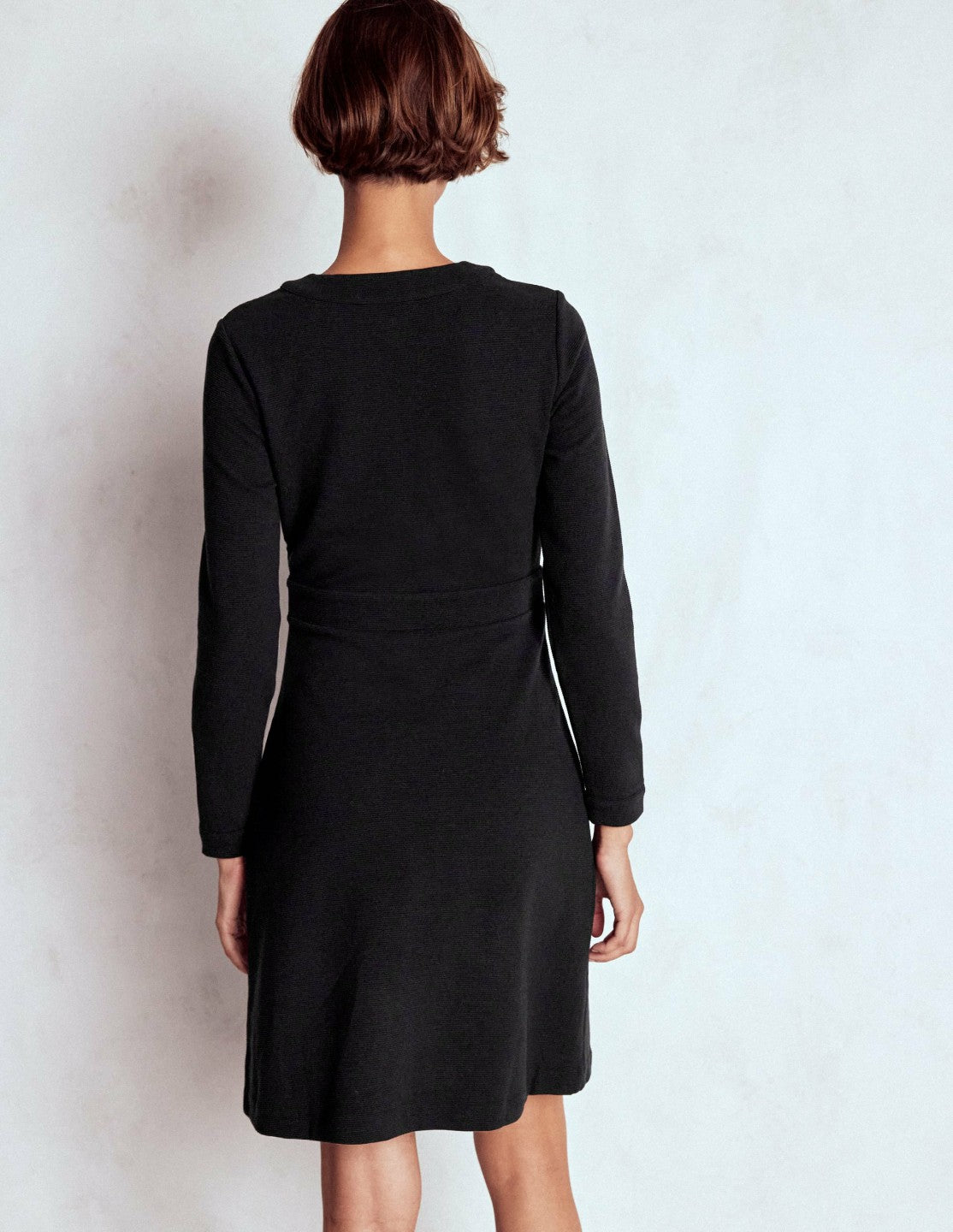 Lavinia Button Shift Dress-Black / Boden Outlet