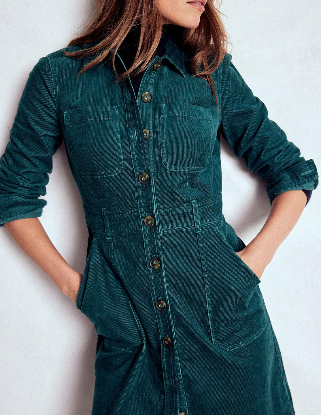 Amanda Cord Short Dress-Midnight Teal / Boden On sale