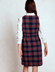 Annie Check Shift Dress-Navy, Green and Red Check / Boden