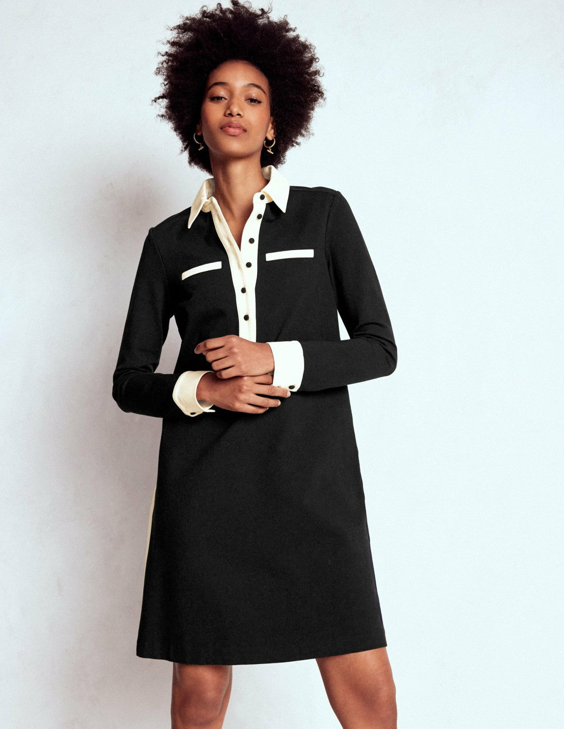 Georgina Ponte Dress-Black & White / Boden Sale