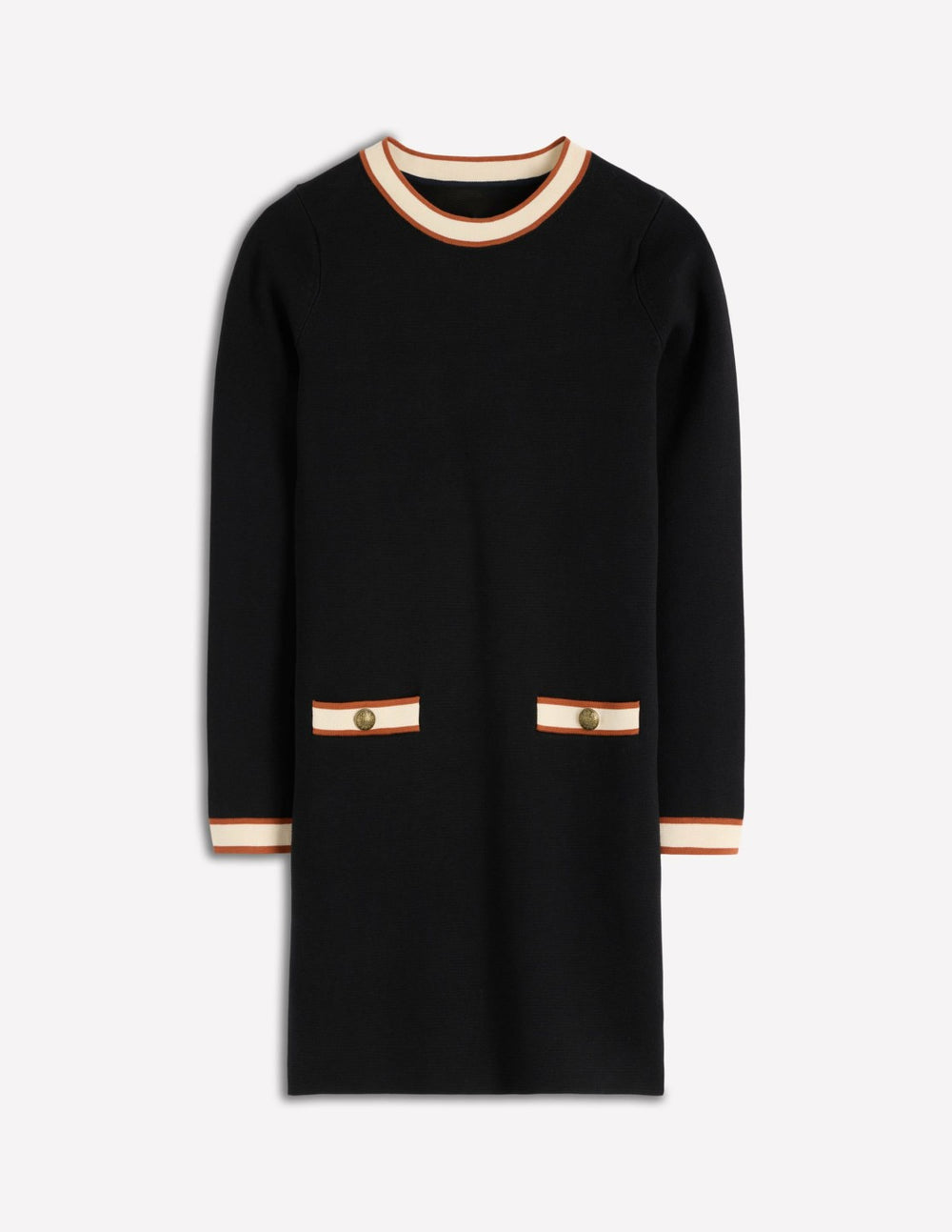 Holly Knitted Shift Dress-Black / Boden Online
