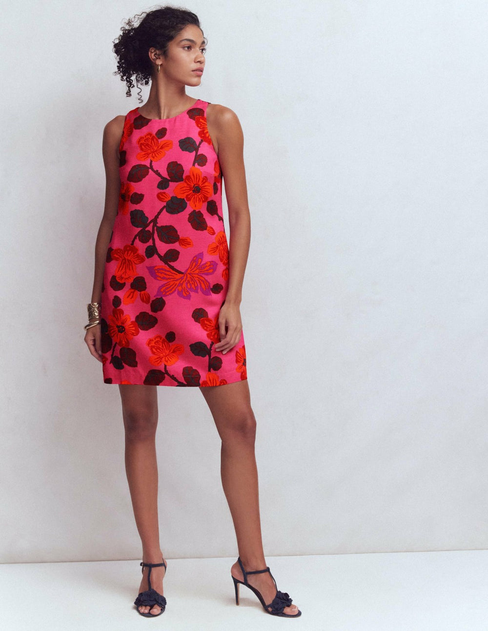 Classic Shift Dress-Pink, Elaborate Blossom / Boden Discount