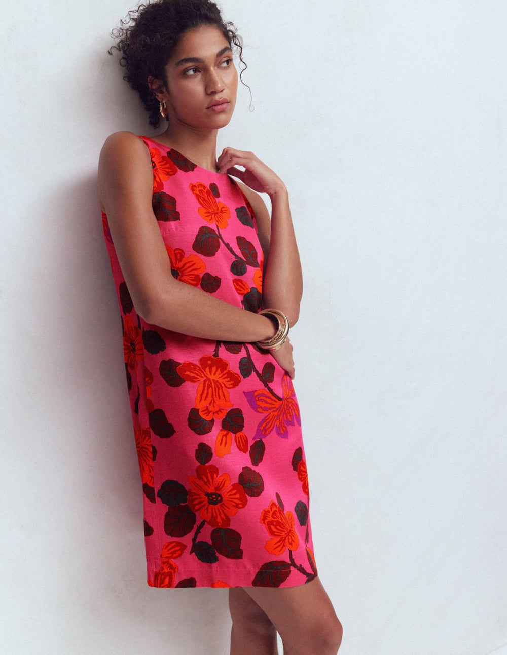 Classic Shift Dress-Pink, Elaborate Blossom / Boden Discount