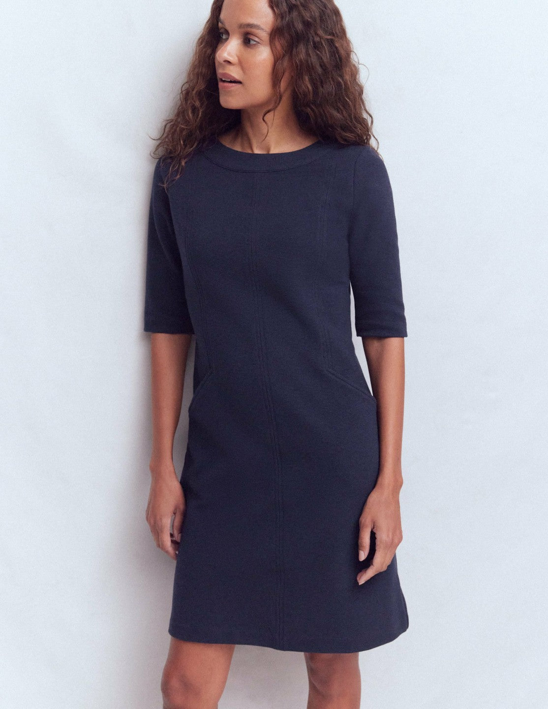 Nessa Ottoman Shift Dress-Navy / Boden us