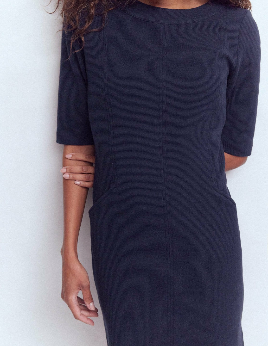 Nessa Ottoman Shift Dress-Navy / Boden us