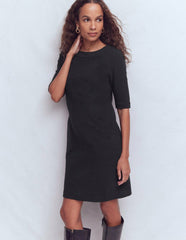 Nessa Ottoman Shift Dress-Black / Boden
