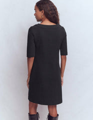Nessa Ottoman Shift Dress-Black / Boden