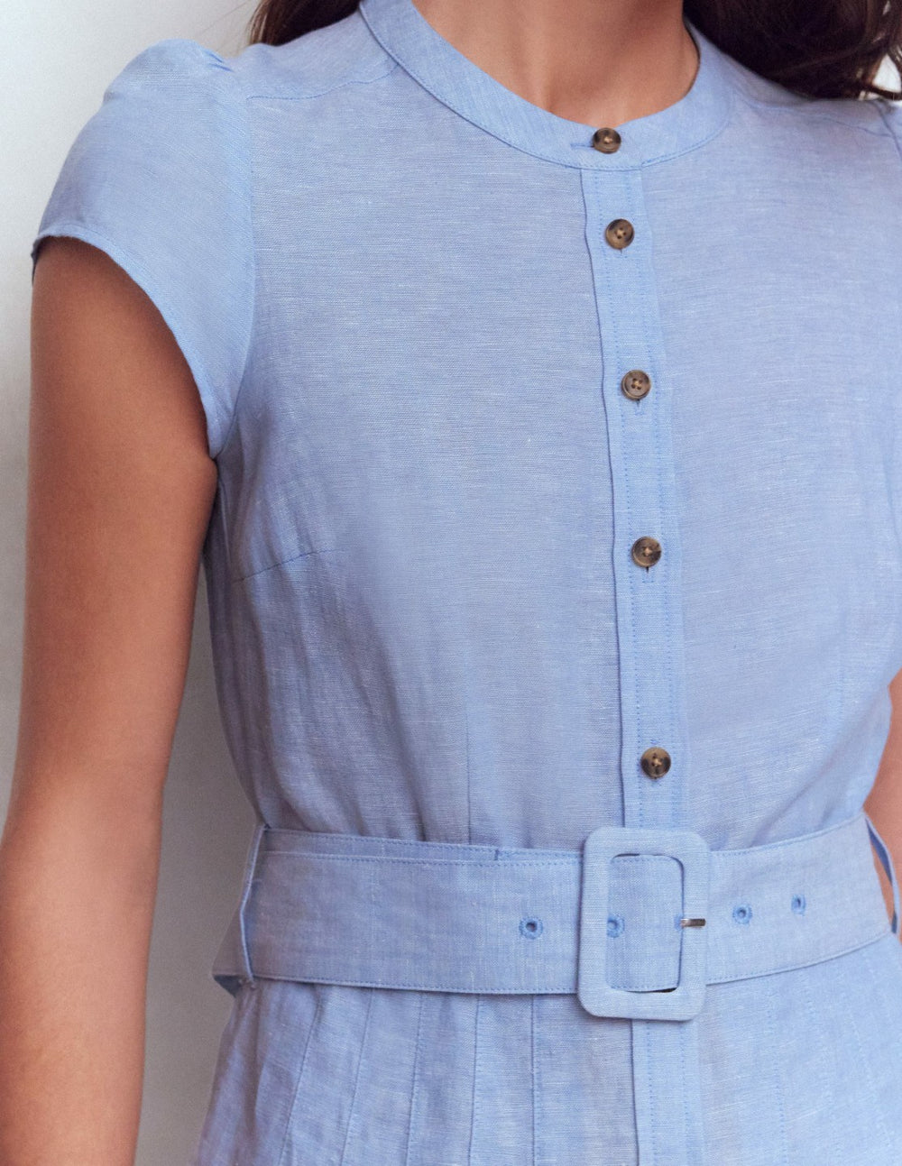 Arabella Short Linen Dress-Chambray / Boden Sale