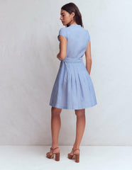 Arabella Short Linen Dress-Chambray / Boden Sale