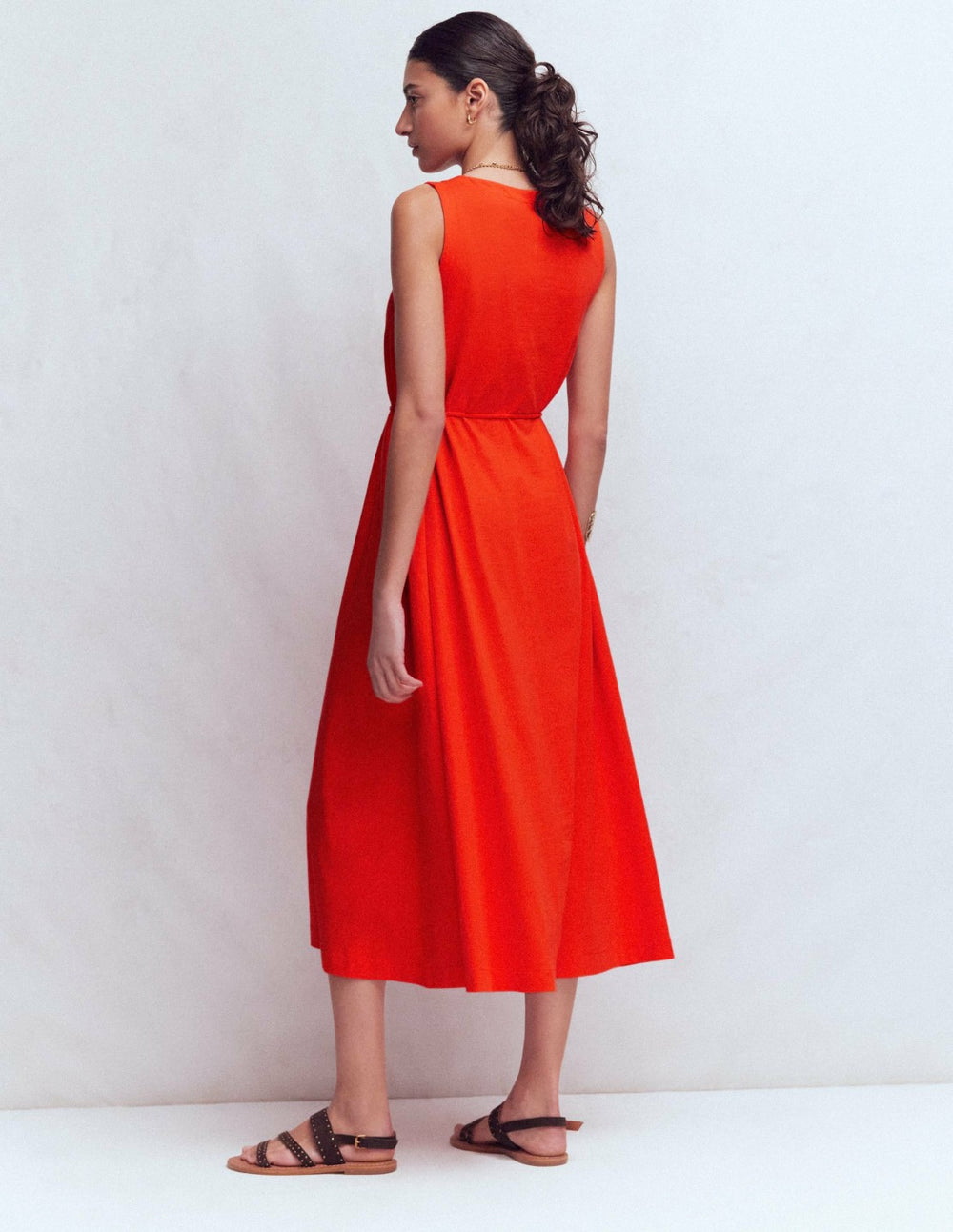 Mia V-neck Jersey Midi Dress-Firecracker Red / Boden Sale