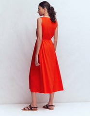 Mia V-neck Jersey Midi Dress-Firecracker Red / Boden Sale