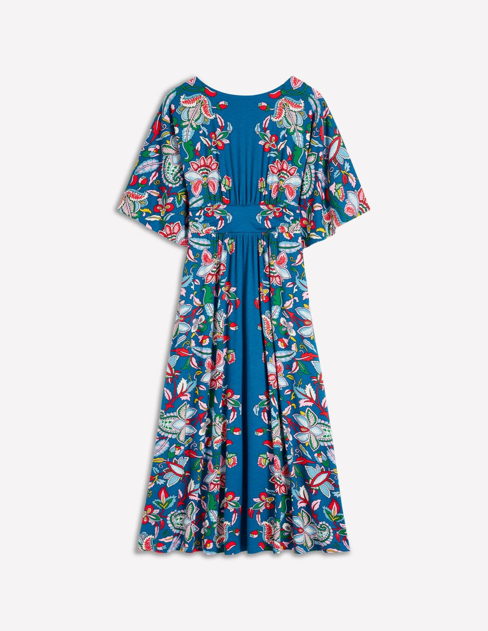 Imelda Kimono Jersey Dress-Blue, Botanical Trail / Boden Online