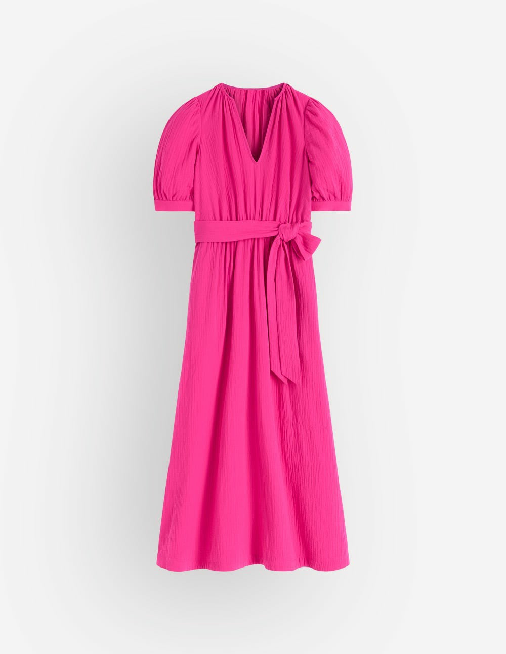 Double Cloth Puff Sleeve Dress-Bright Pink / Boden Outlet